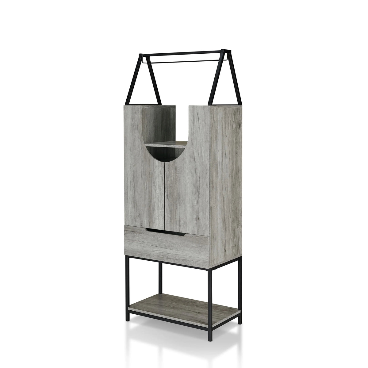 Contemporary Metal Wine Cabinet Y17543