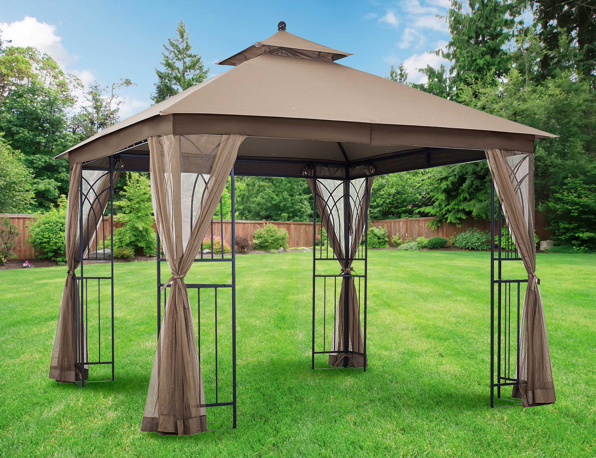 10' x 10' Gazebo with Mosquito Net and Corner Shelves U4555