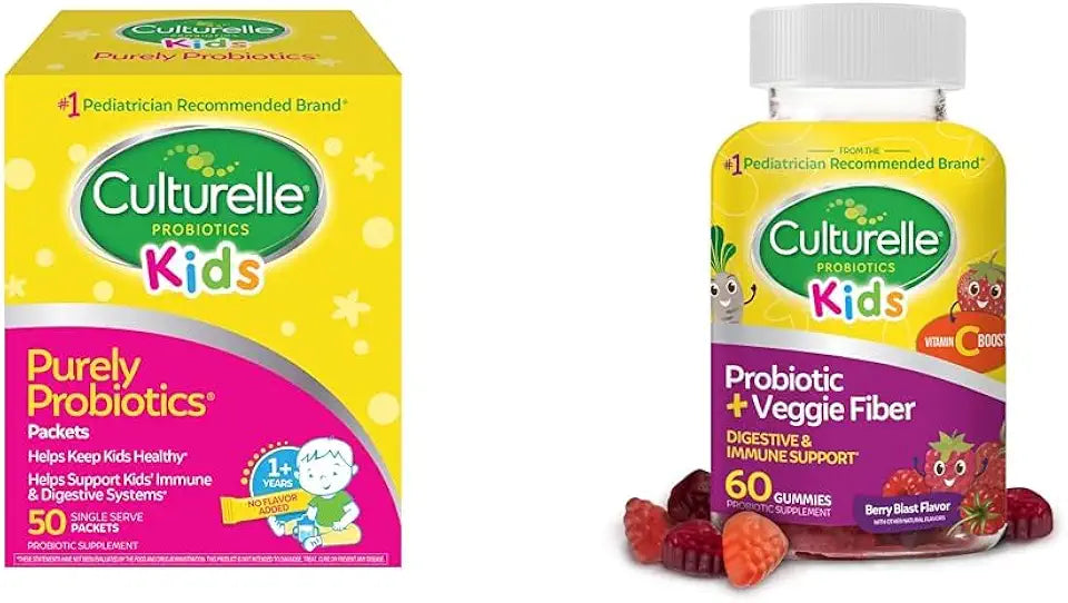 Kids Probiotics 50 Packets + 60 Berry Flavored Fiber Gummy L78303