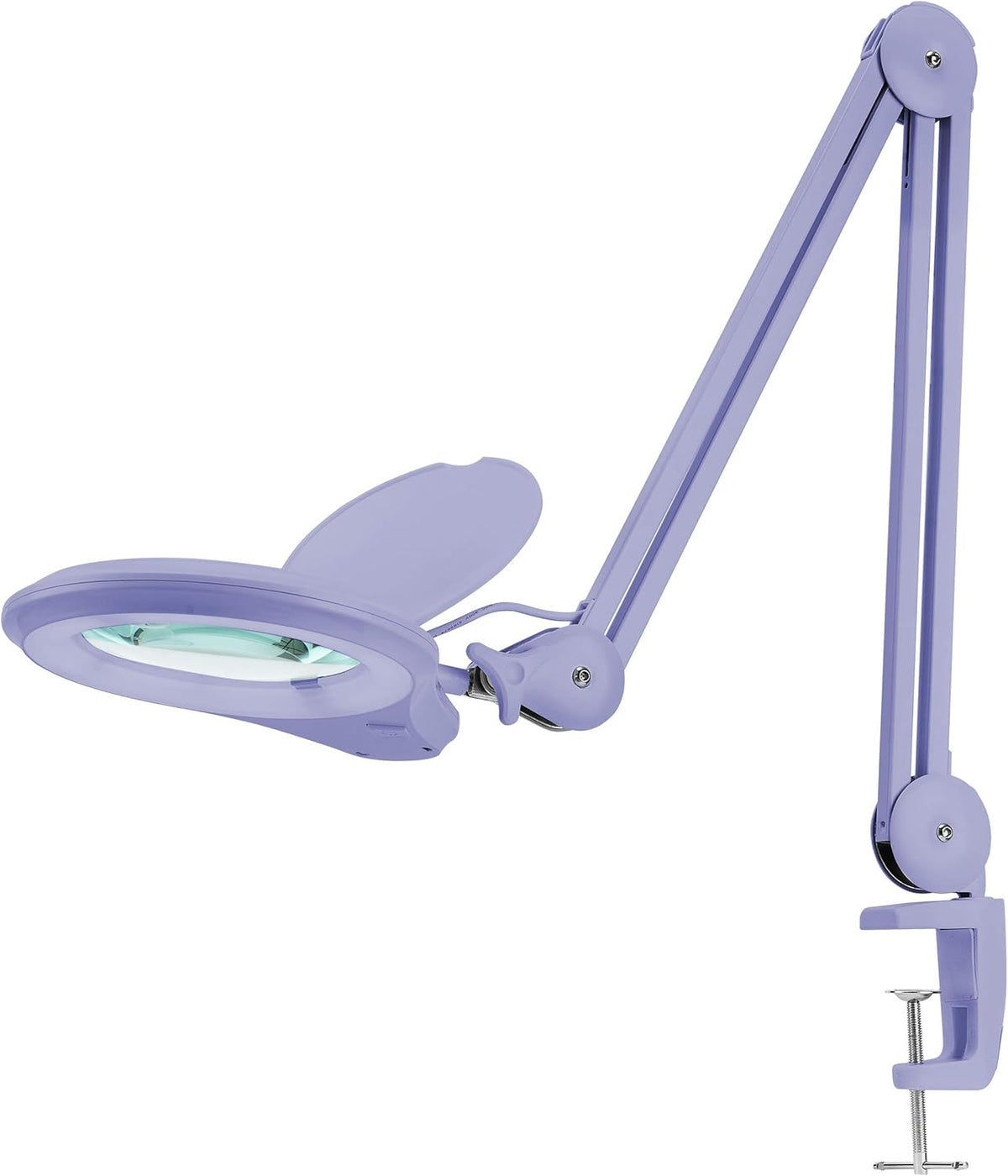 Gray 5 Inches Diameter Lens LED Magnifying Lamp with Clamp F810