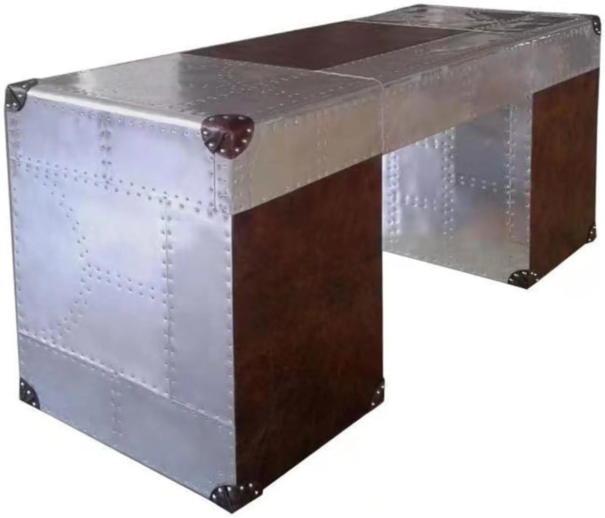 Aluminum Desk with Leather Drawer S5023