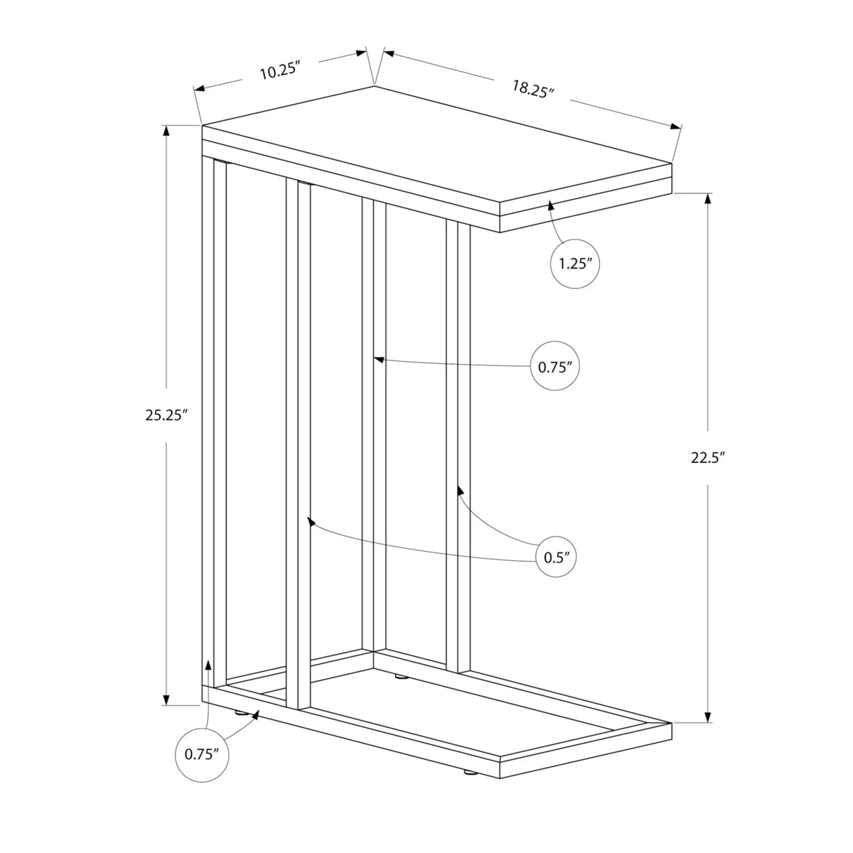 C-shaped Metal Accent Table M1189