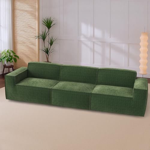 Oversized Deep U Shaped Modular Corduroy Sectional Sofa with Ottoman Y94771