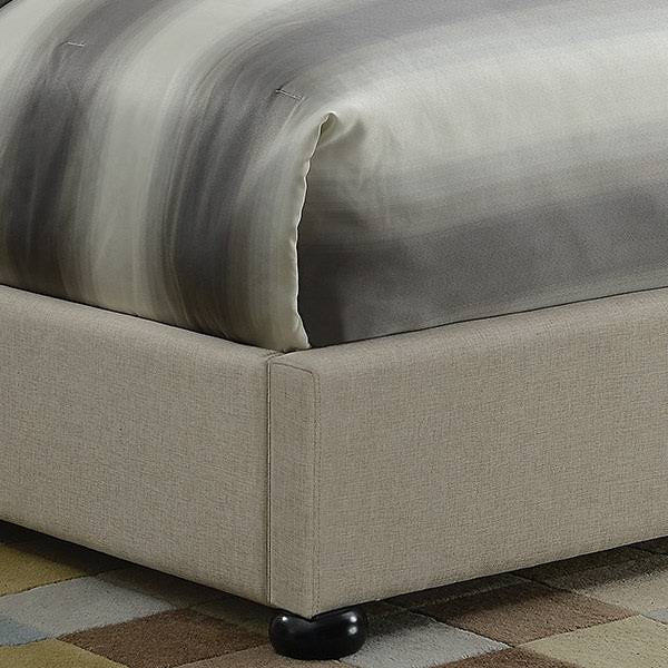 Beige Upholstered Platform Bed N90465