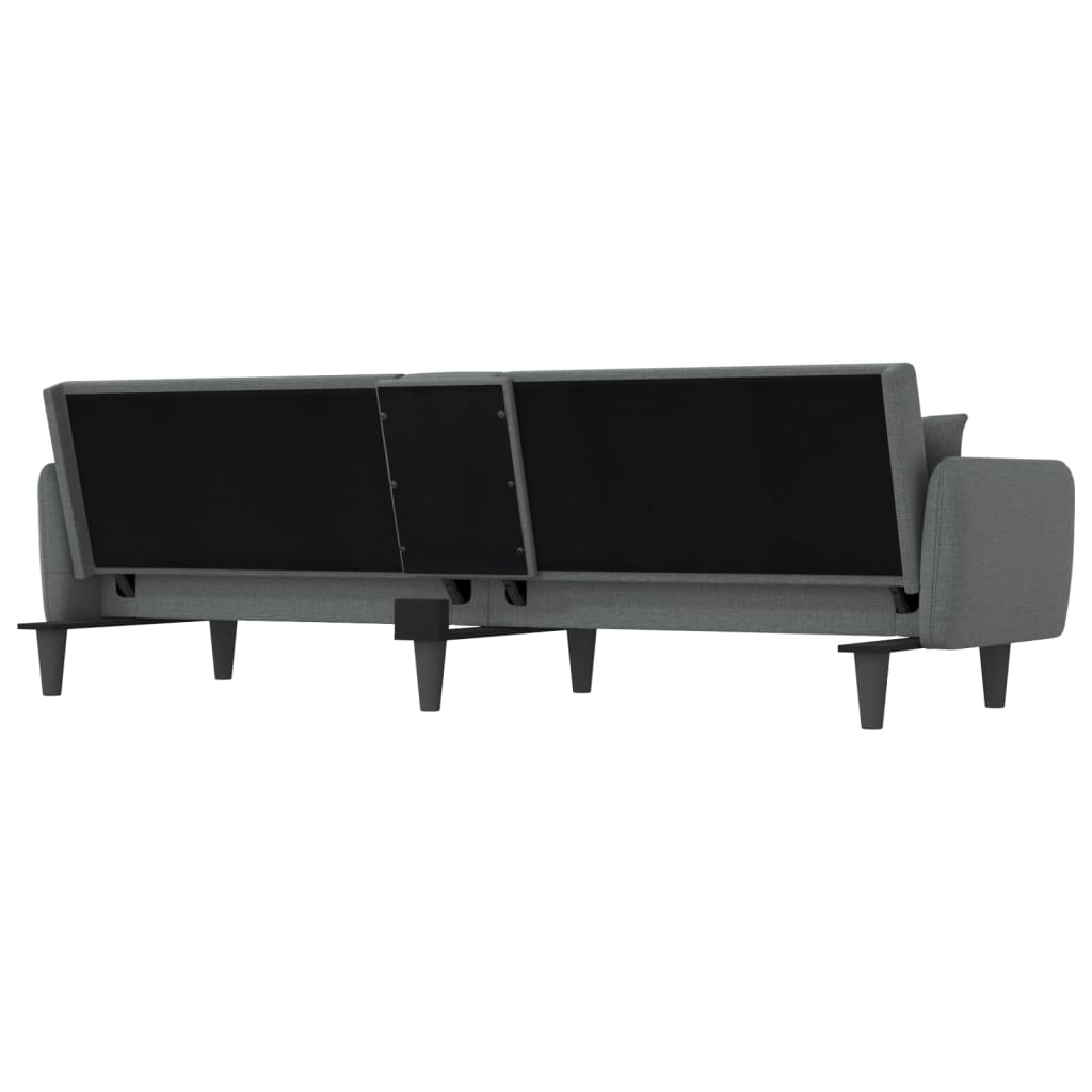 Dark Gray Fabric Sofa Bed with Cup Holders L2095