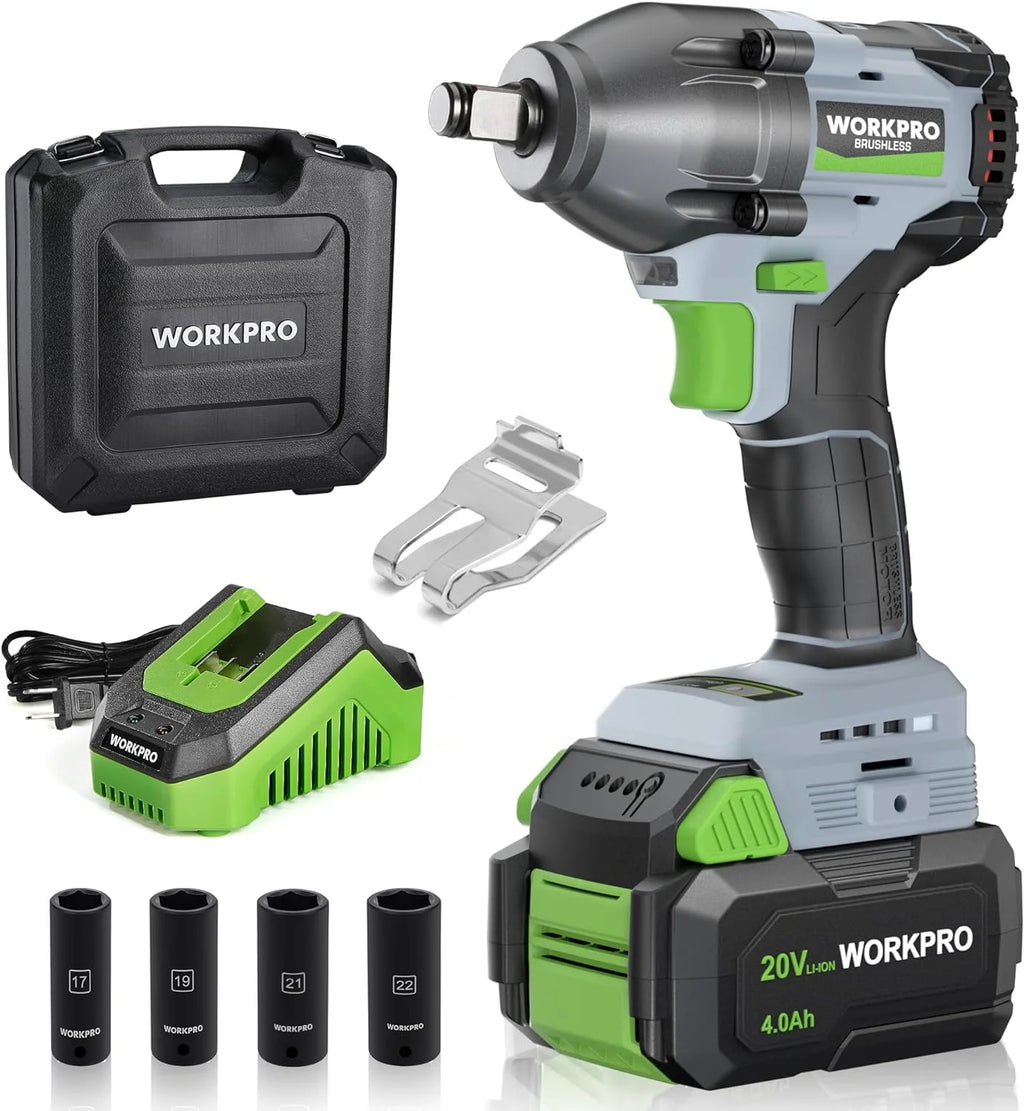 Cordless Impact Wrench 1/2 inch 20V Brushless High Torque 370 Ft-Lbs with Battery B298545