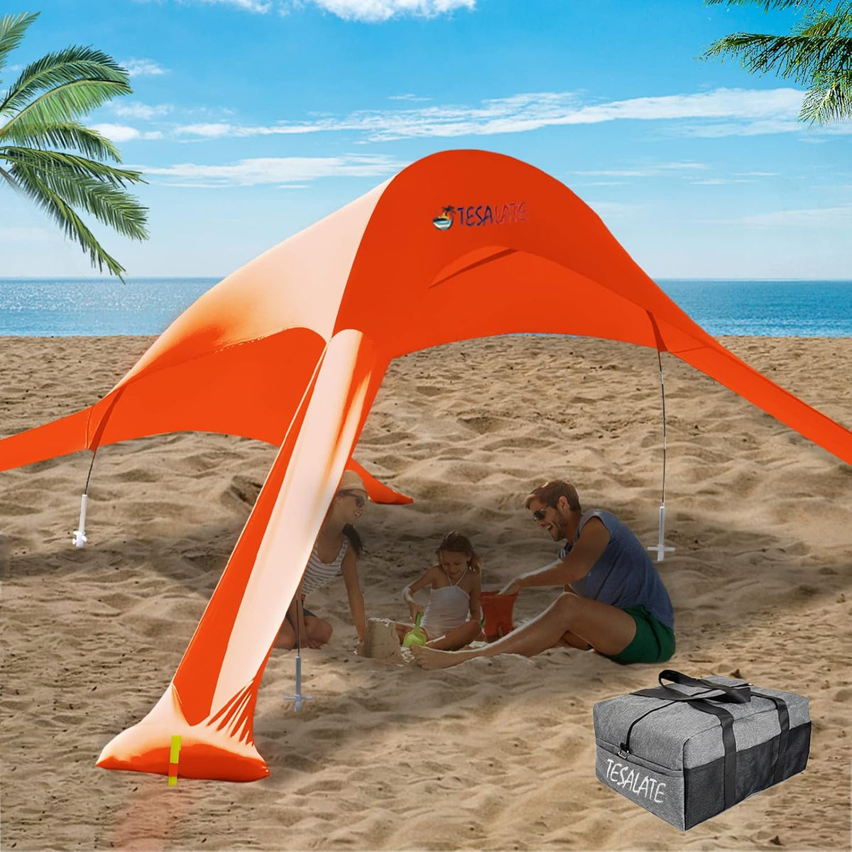 Extra Large UPF50+ Beach Tent with Sand Shovel I705