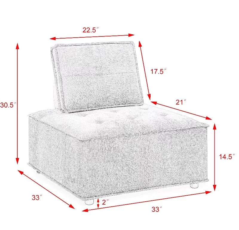 Chenille Grey Modular Sectional Sofa G776937