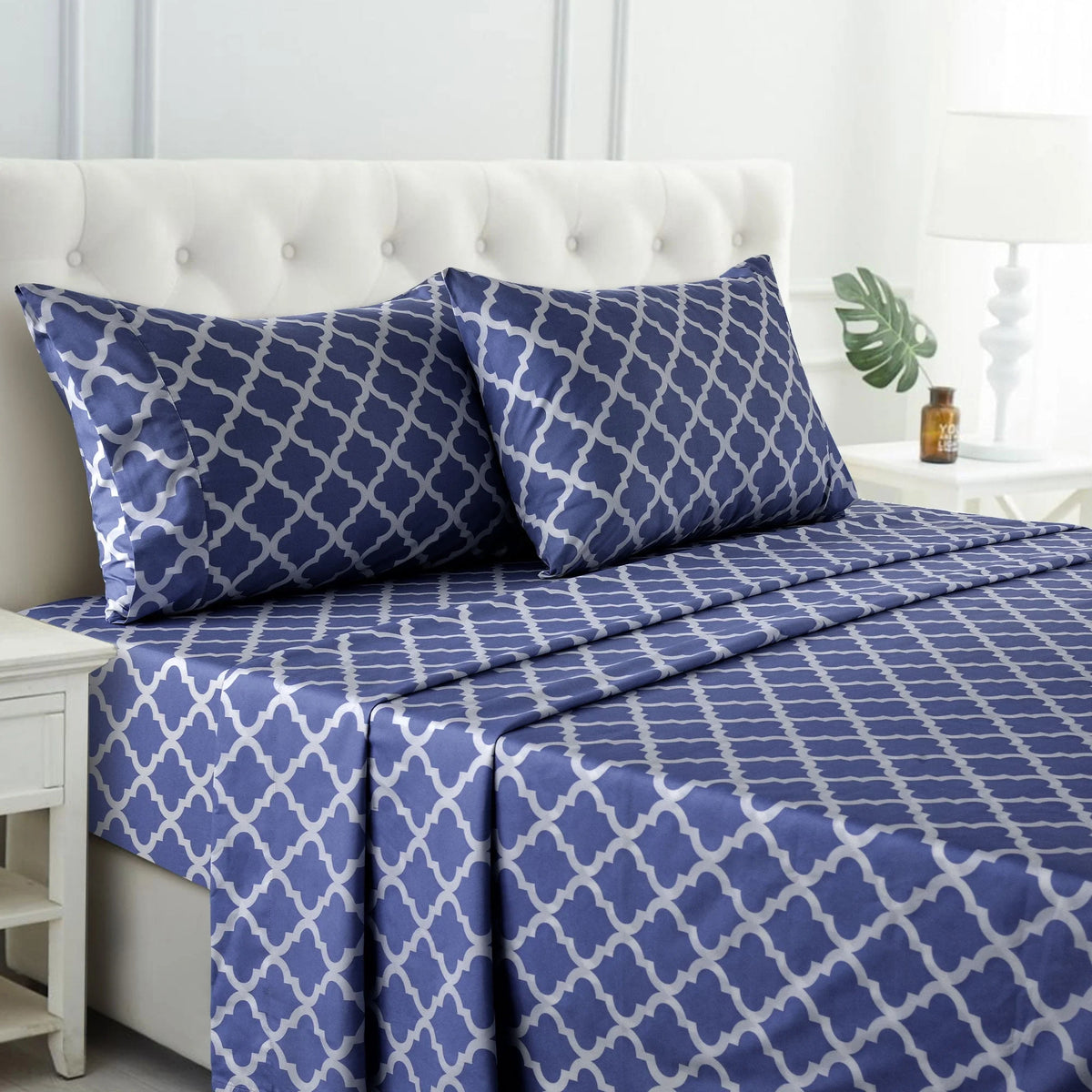 Queen Size 4 Piece Microfiber Deep Pocket Bed Sheets Set U3026