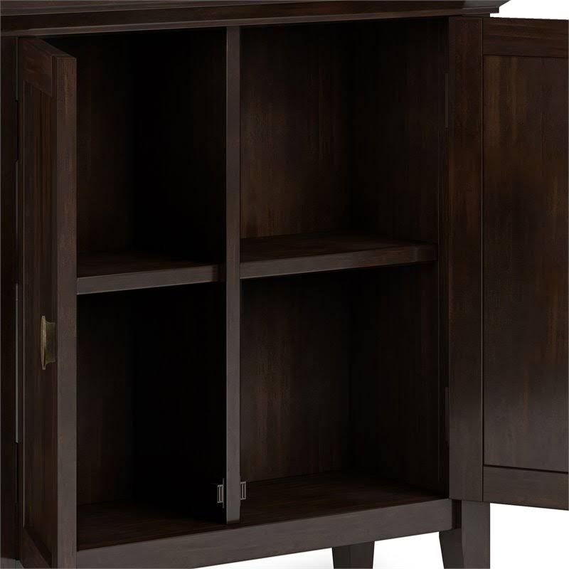 Solid Wood Low Storage Cabinet in Brunette Brown A5468