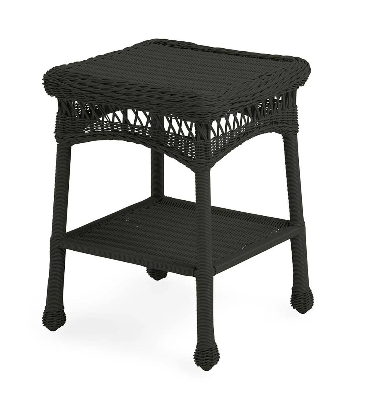 Black Wicker End Table D27708