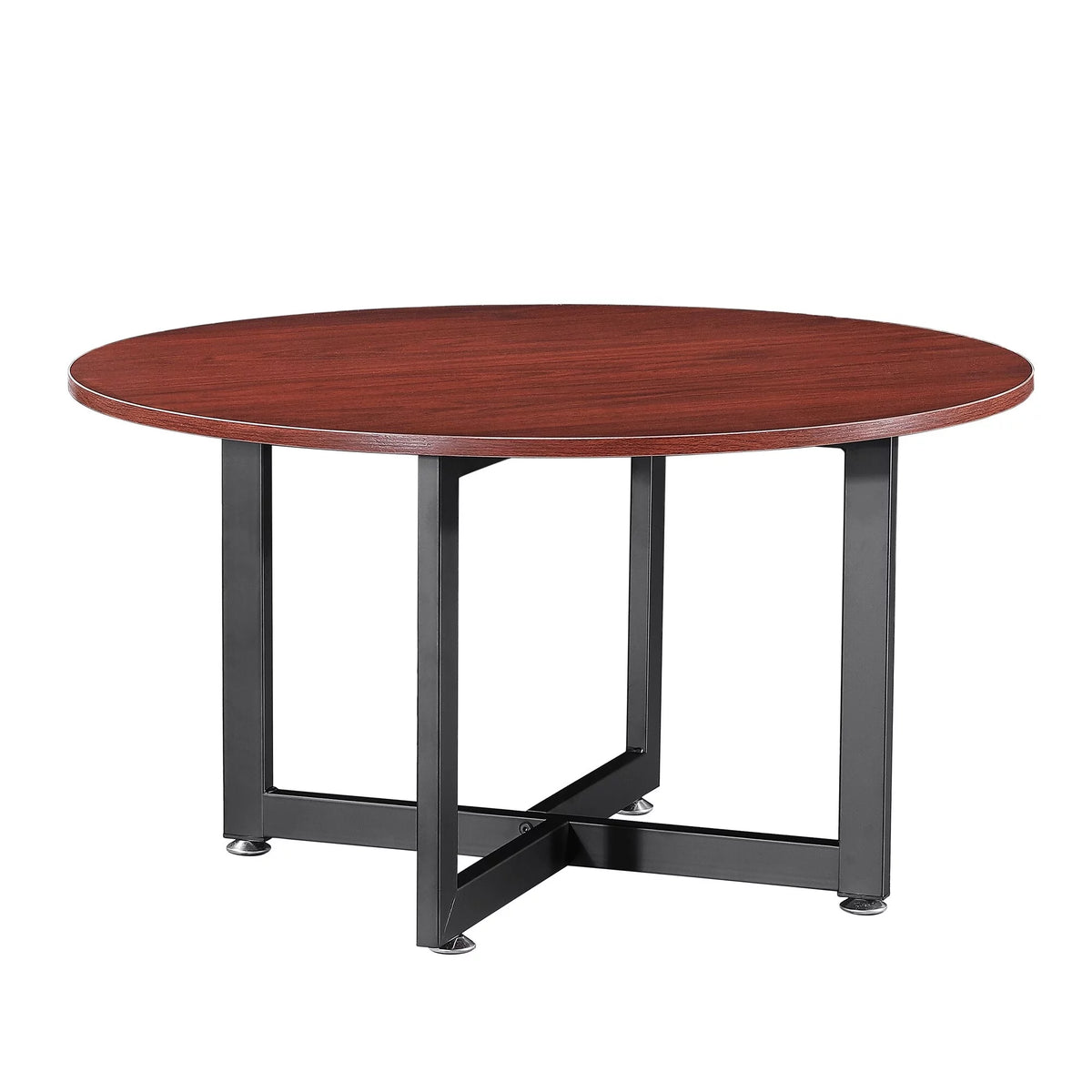 32-inch Modern Round Coffee Table with Wood Top T955334