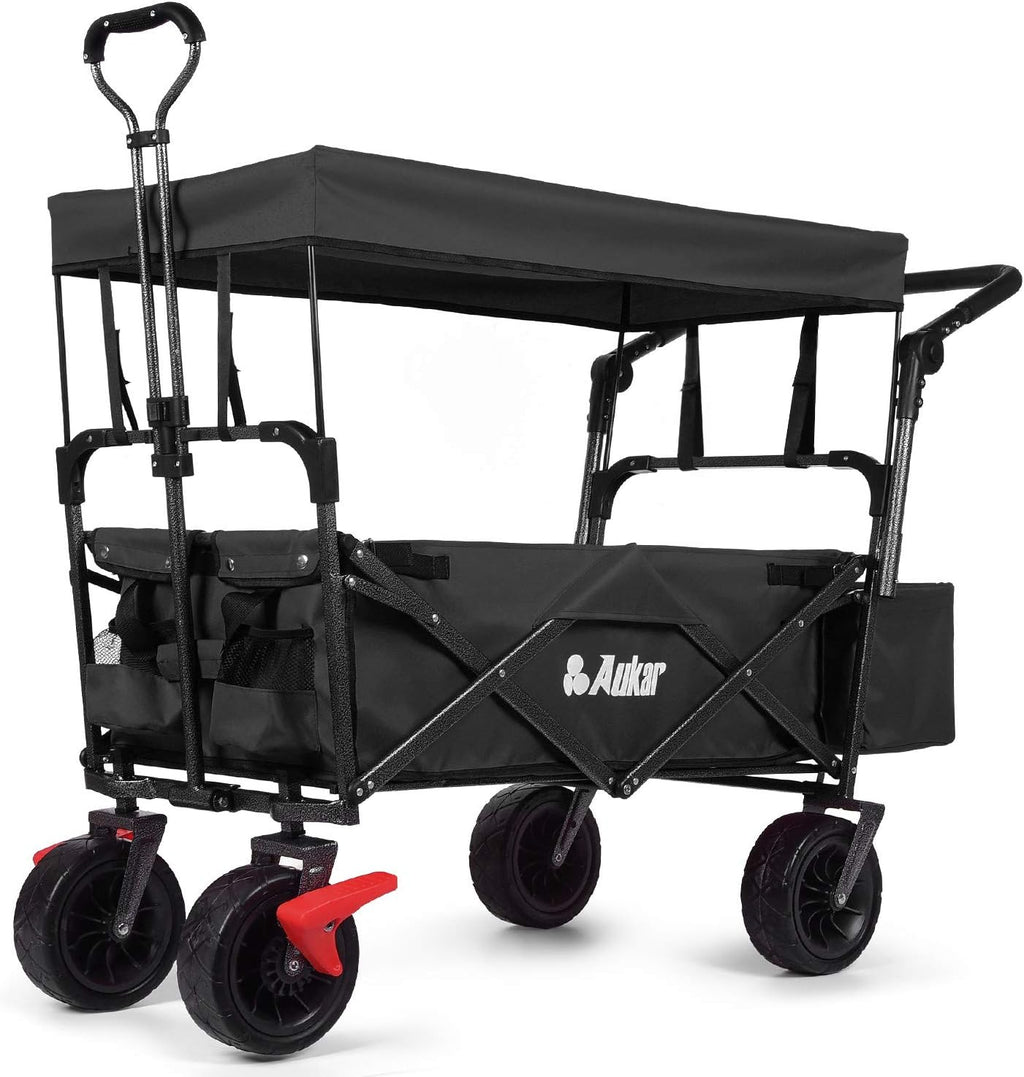 Collapsible Folding Wagon Utility Garden Cart with 7 All-Terrain Wheels O562