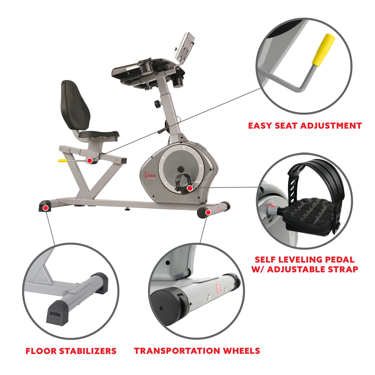Magnetic Indoor Recumbent Exercise Desk Bike 350 lb Weight Capacity K537155