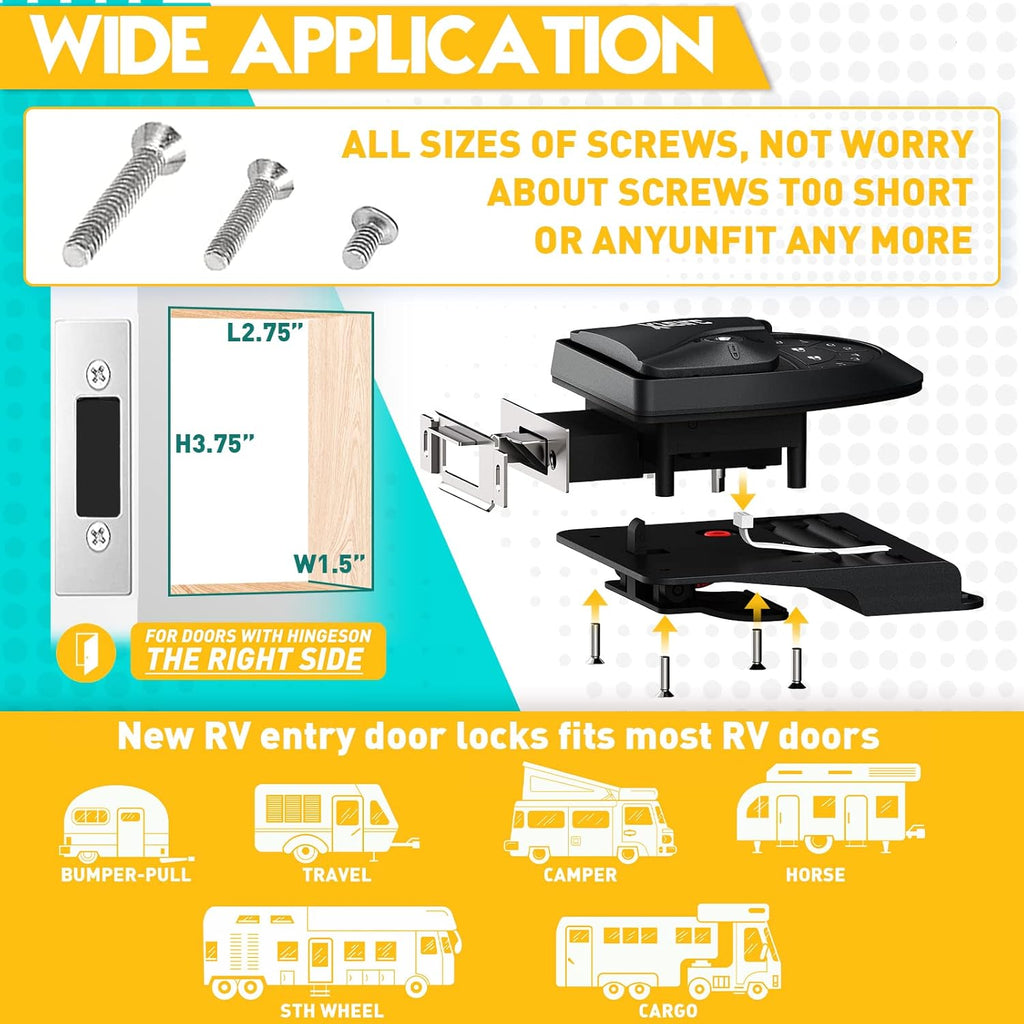 RV Keyless Entry Door Lock with Keypad and Deadbolt W785006