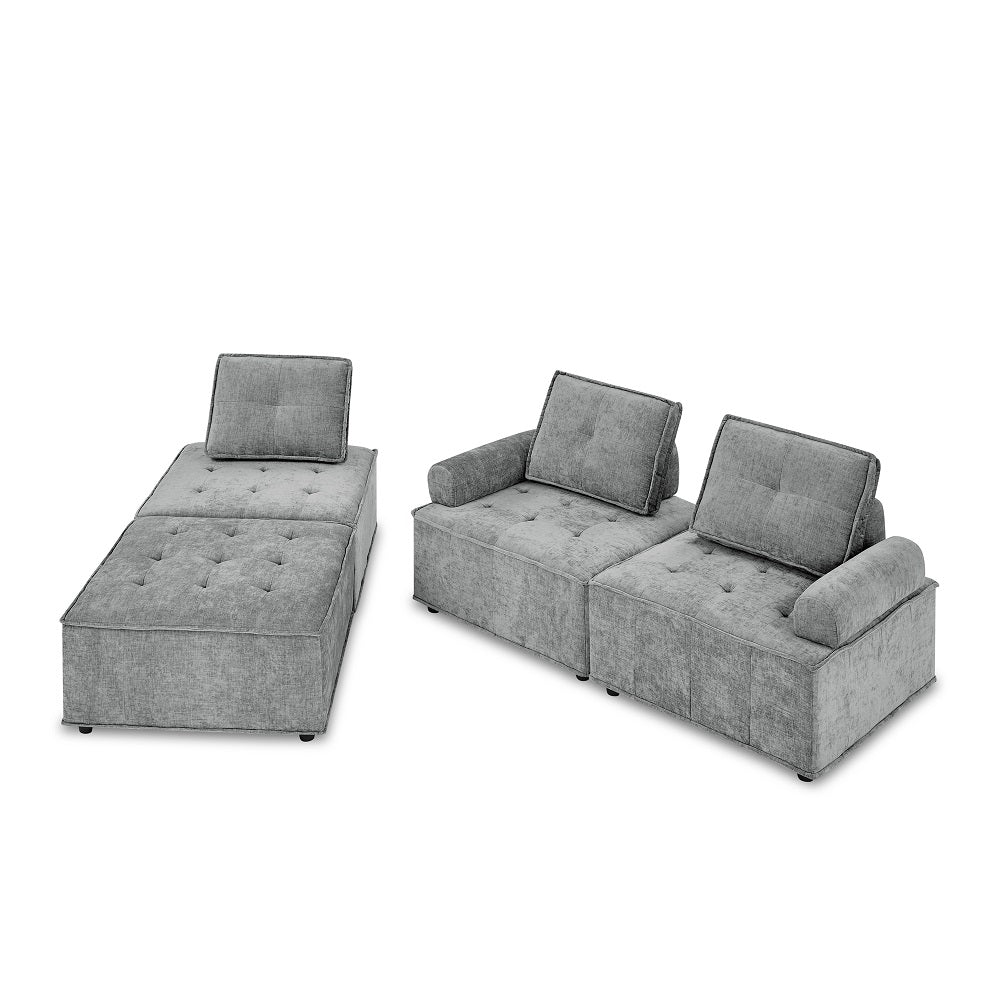 Chenille Grey Modular Sectional Sofa G776937