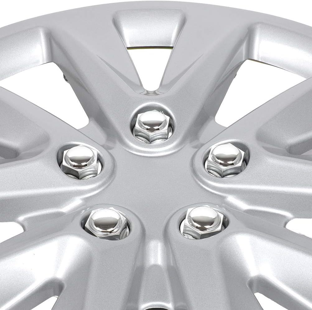 4PC Set 16 inch Silver Hubcap Wheel Cover Snap On Hubcap R657841
