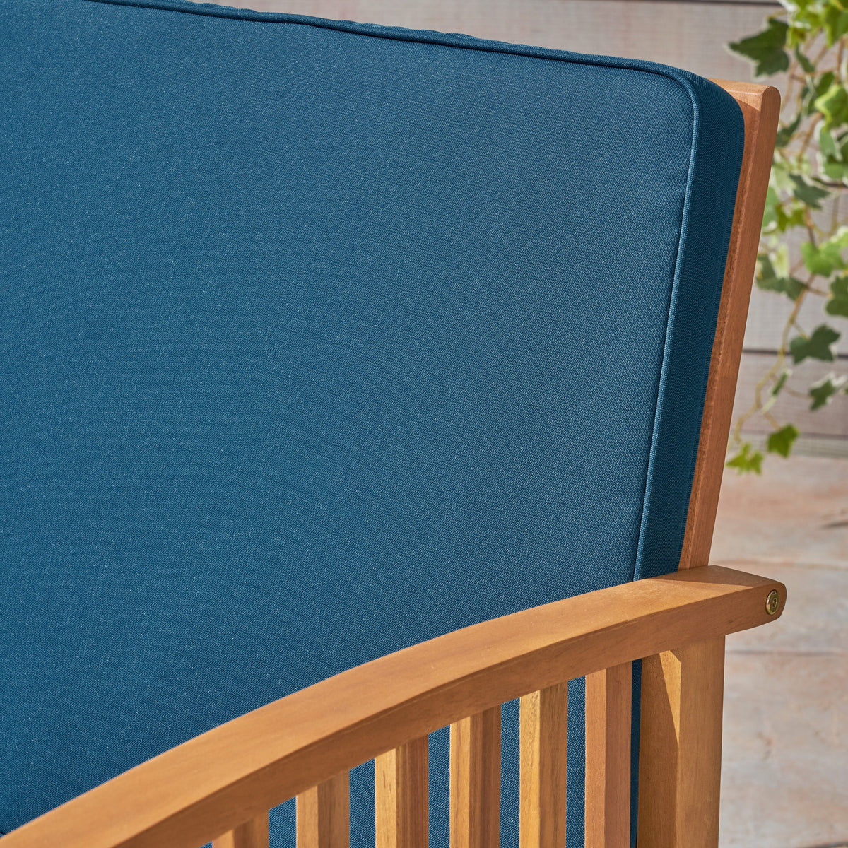 Acacia Wood Loveseat with Cushion P268
