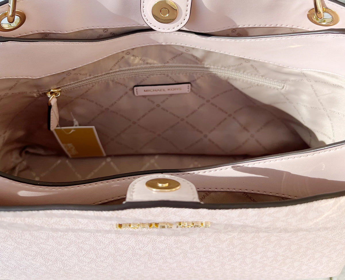 Large Triple Compartment Tote Powder Blush B2045