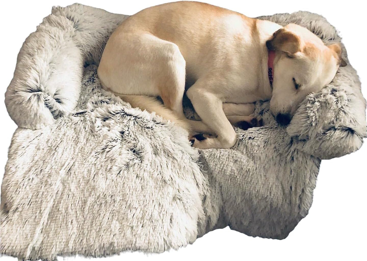 Large Pack of 2 Waterproof Soft Fluffy Dog Bed Mat with Removable Washable Cover W55500