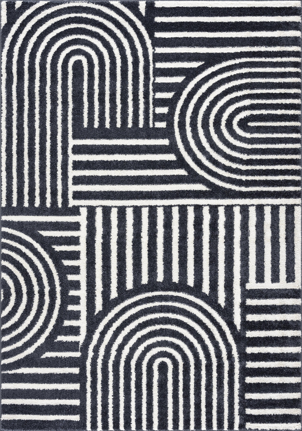 8 x 10 Cream Charcoal Area Rug S56367