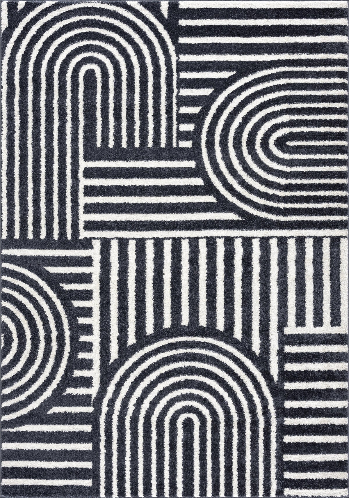 8 x 10 Cream Charcoal Area Rug S56367