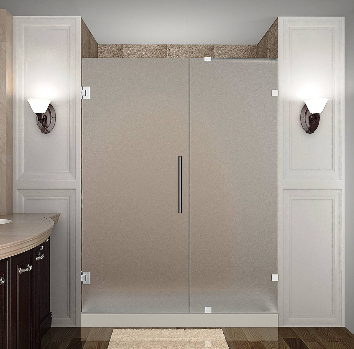 Frameless Hinged Shower Door with Chrome W292