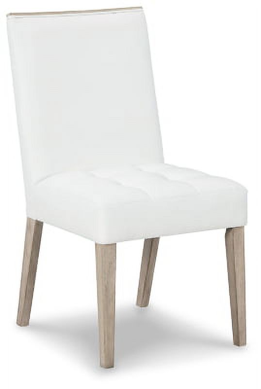 White & Beige Upholstered Side Chair, 2 Count C95509