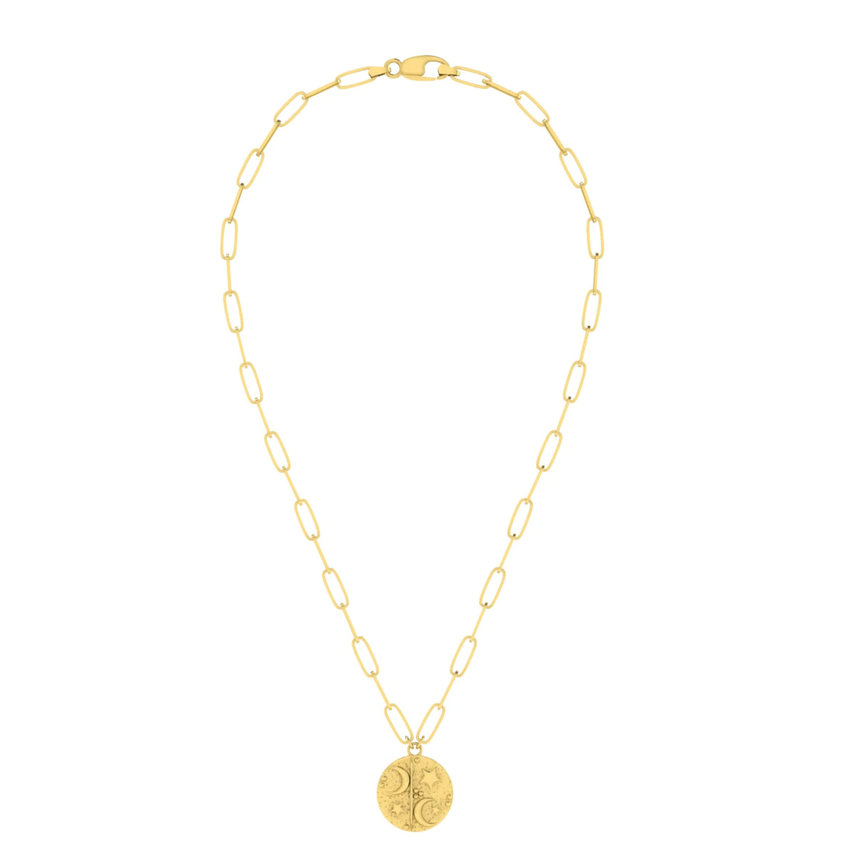 10K Yellow Gold Paperclip Chain Pendant Necklace I462751