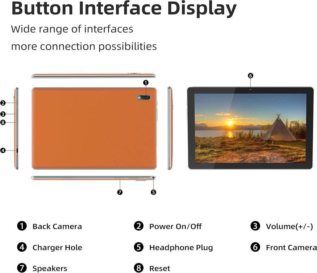 10.3 Inch Android 11 Tablet with 32GB Storage (Orange) Q14717