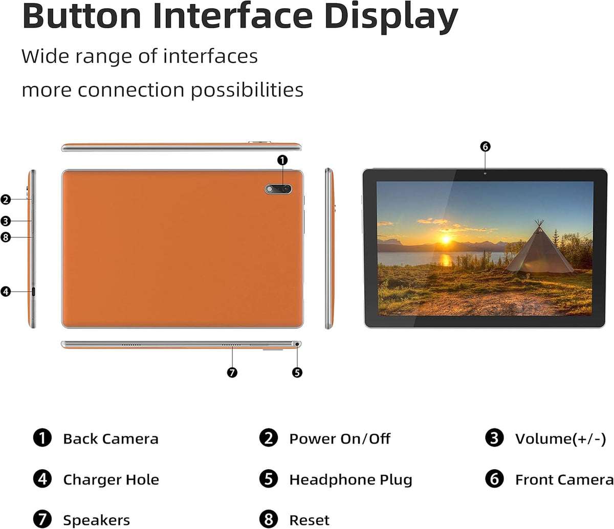 10.3 Inch Android 11 Tablet with 32GB Storage (Orange) Q14717