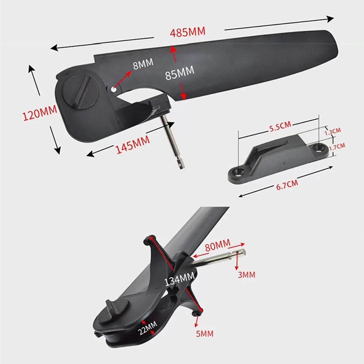 Kayak Rudder Foot Control Steering System 80mm U69506