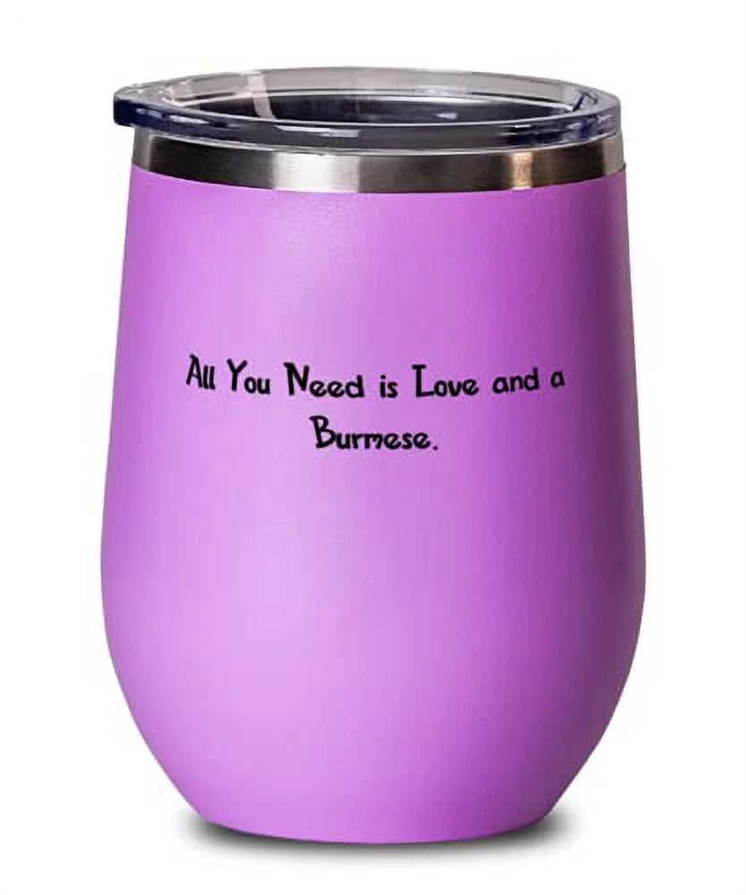 Burmese Cat Wine Glass A338
