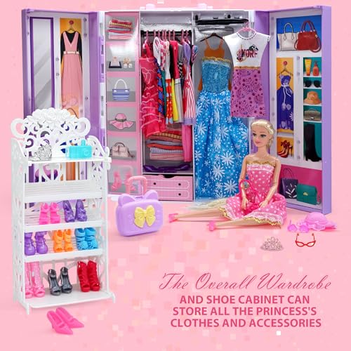 Doll Clothes and Accessories with Princess Gowns Dresses Shoes K232