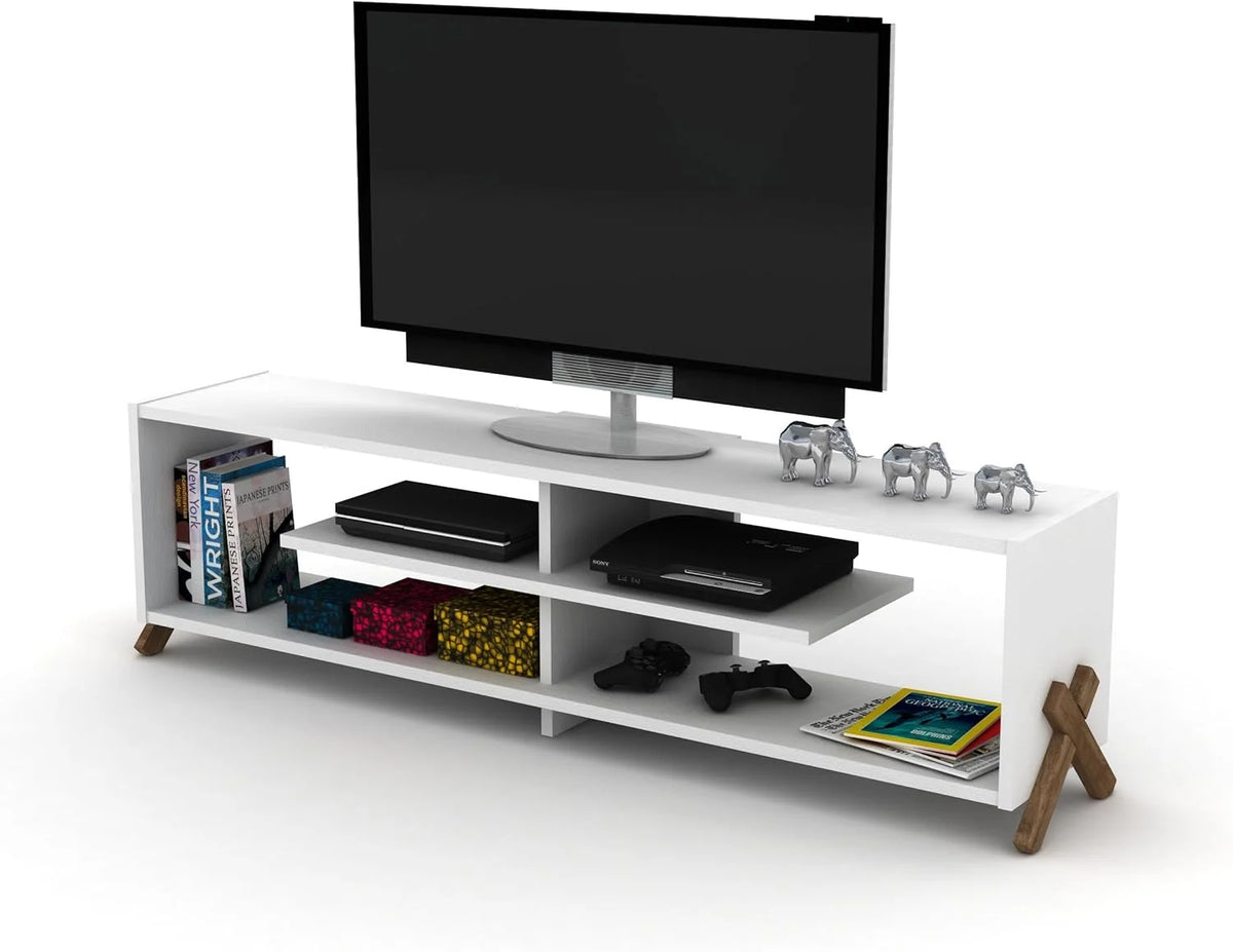 Wooden TV Stand with 4 Shelves L83283