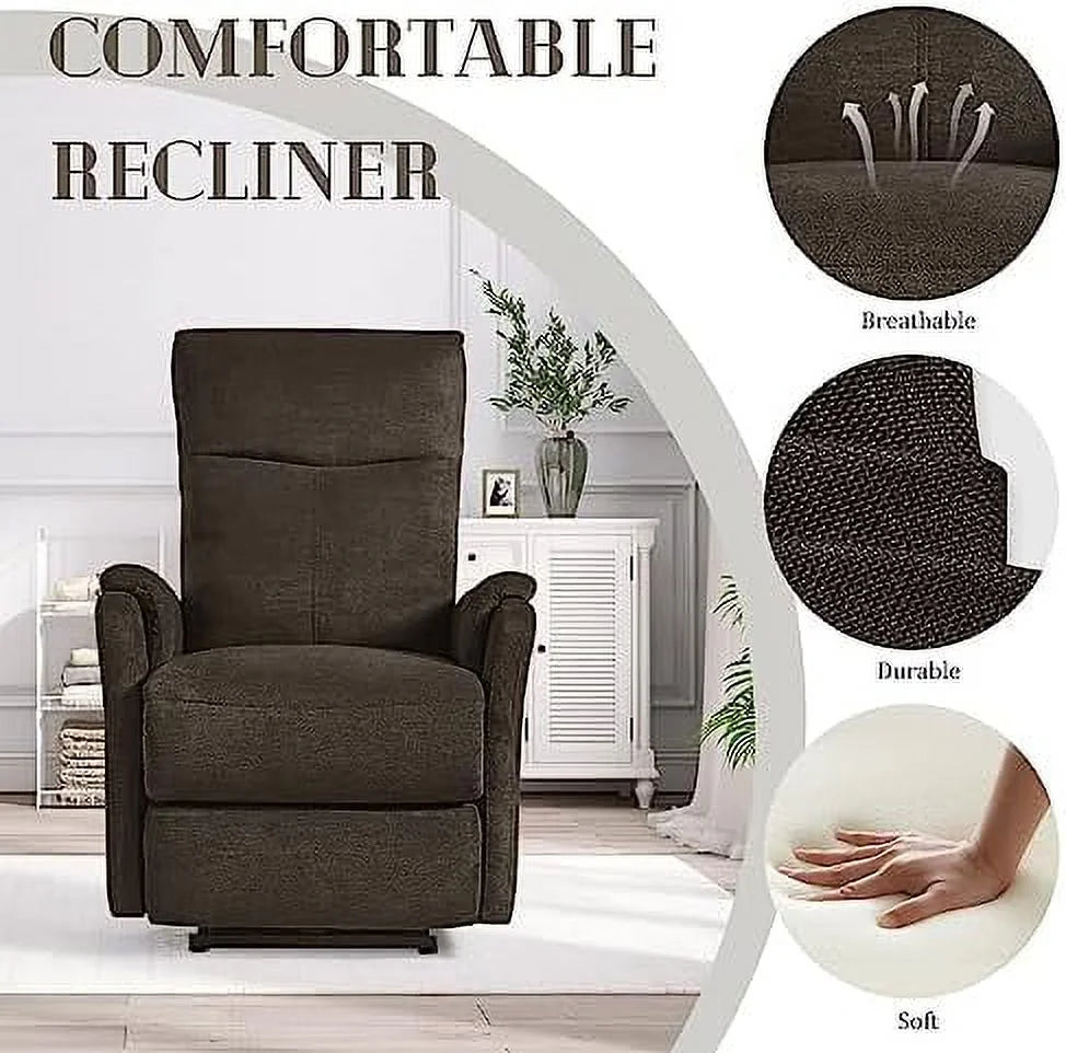 Yellow Fabric Power Recliner Chair with USB Port Q367299