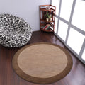 Hand Tufted Wool Round Area Rug Beige Brown 10'x10' K885519