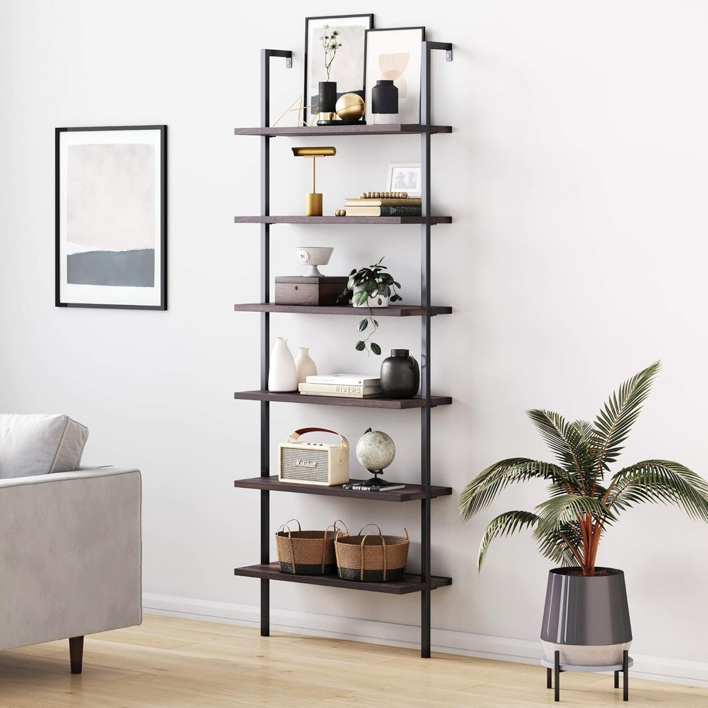 White 3-Shelf Wall Mount Bookshelf with Metal Frame L350