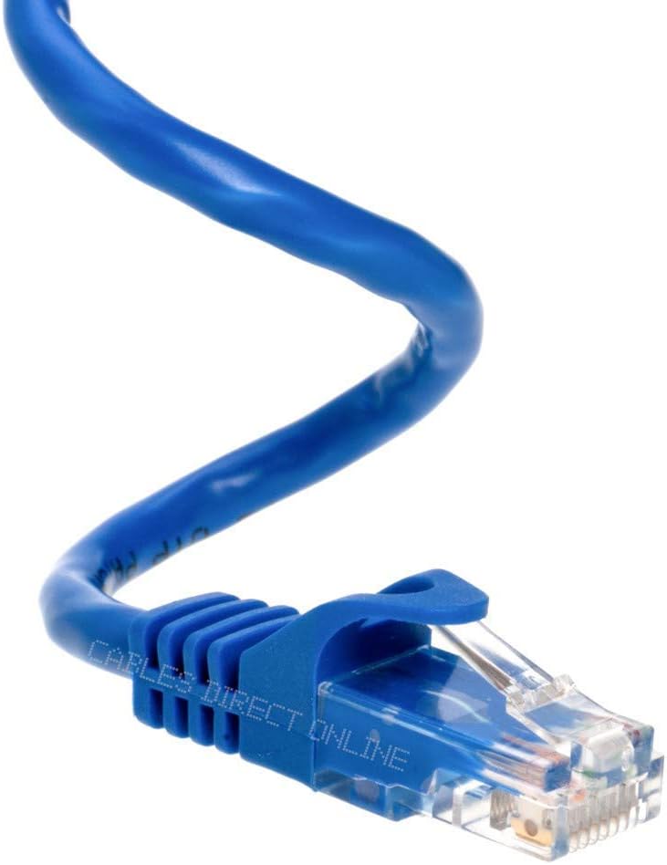 Snagless Cat5e Ethernet Patch Cable Blue 3 Feet Pack of 2 X98431