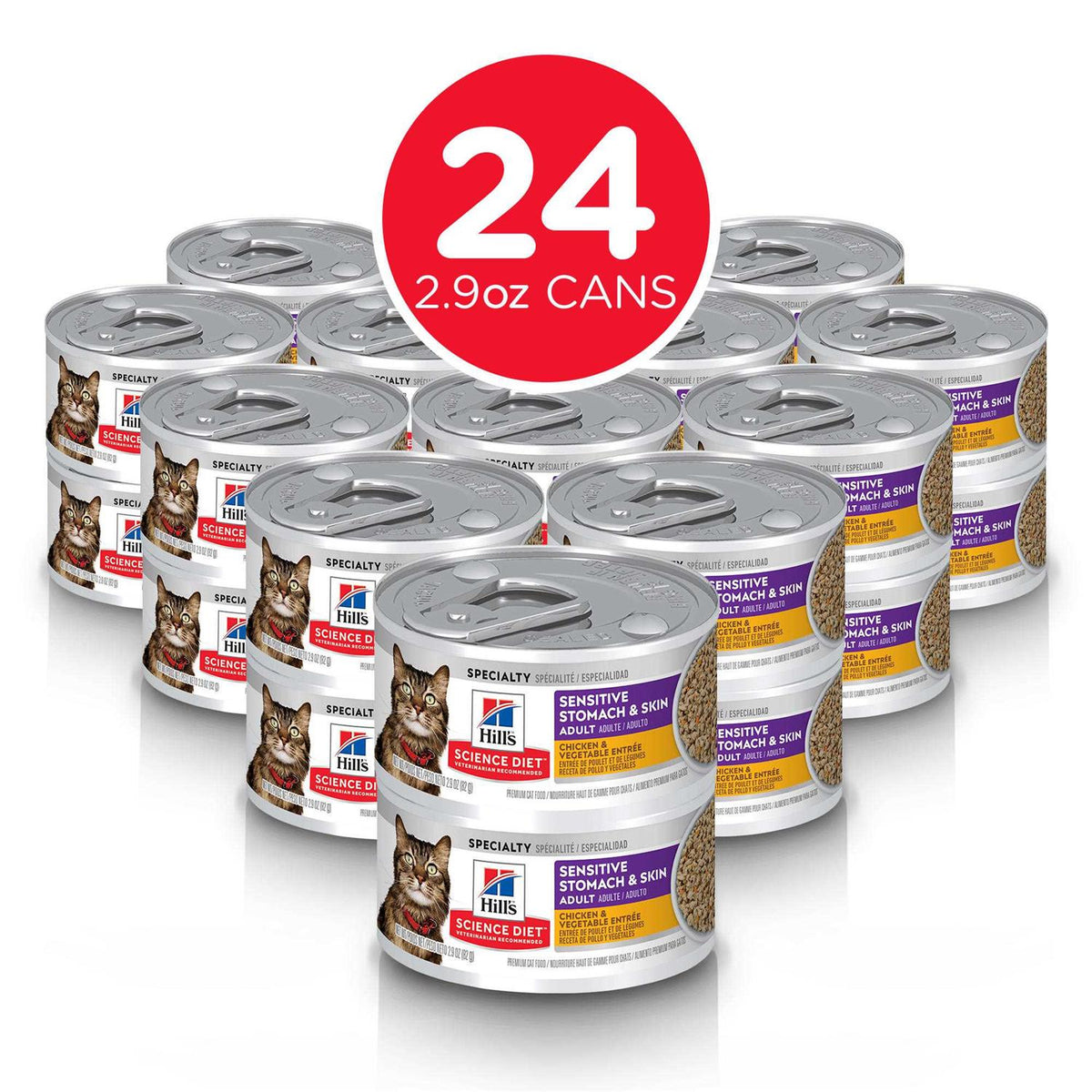 Chicken & Vegetable Entrée Canned Cat Food, 2.9-oz can, case of 24 P969279