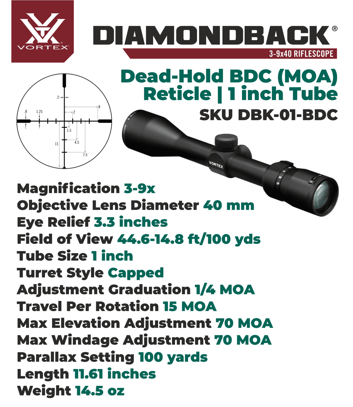 3-9x 40 SFP Riflescope J3112