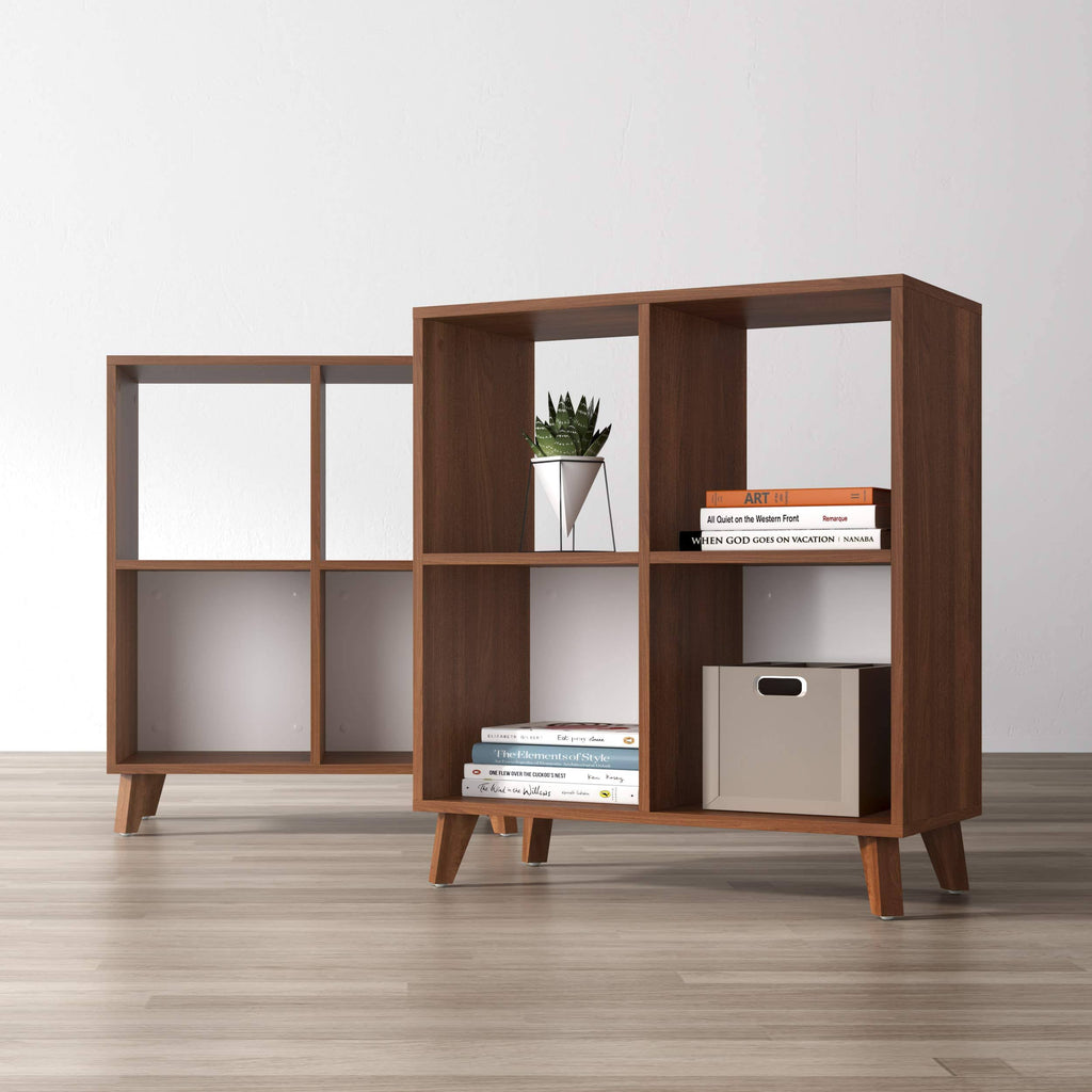 Light Walnut Modern Cube Bookcase K5489