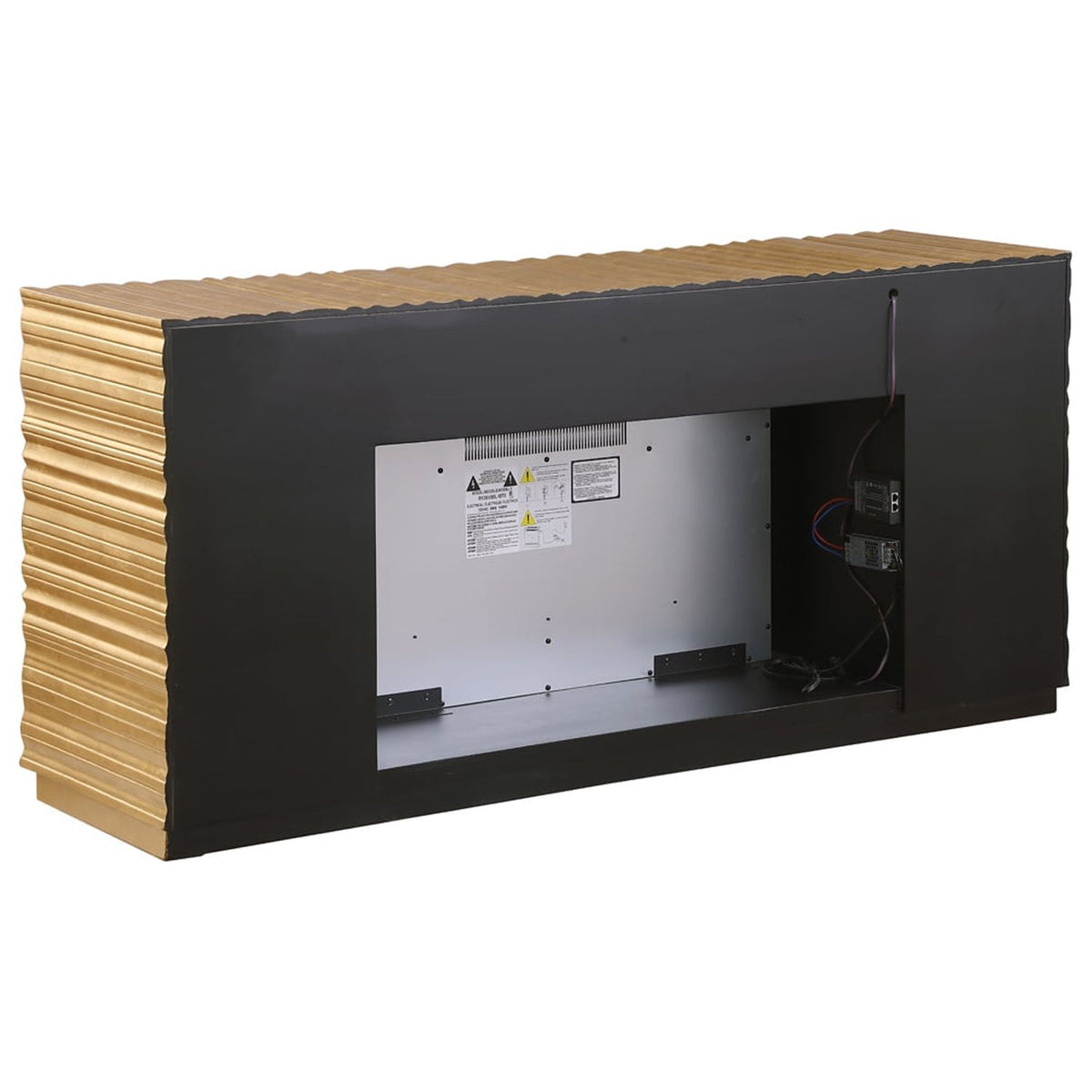 Metallic Gold Freestanding Infrared Electric Fireplace TV Stand B91365
