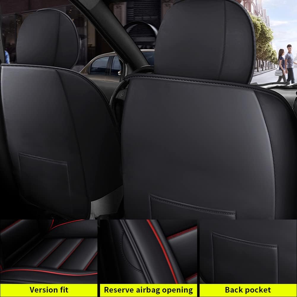 Faux Leather Waterproof Car Seat Covers 5 Seats Set with Airbag Compatible F11142