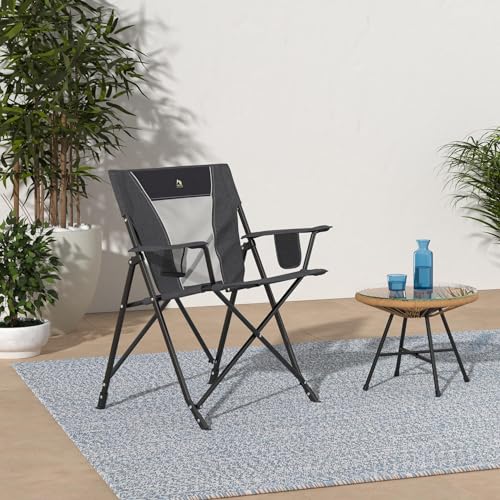 Portable Folding Rocking Camping Chair with Drink Holder F38621