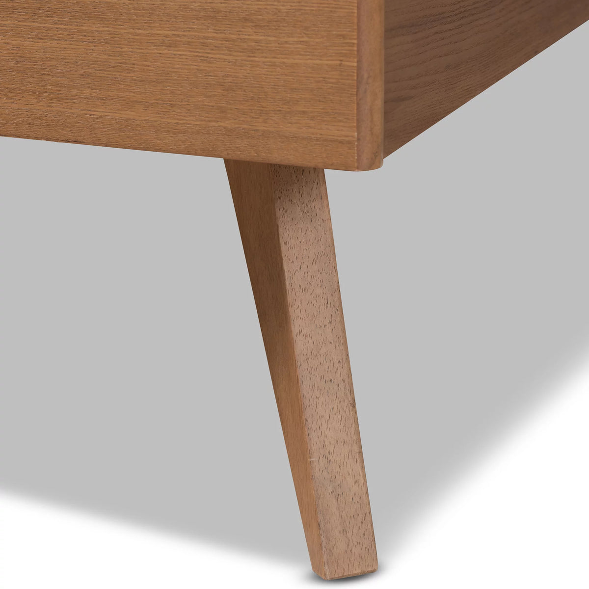 Full Ash Walnut Wood Platform Bed S6389