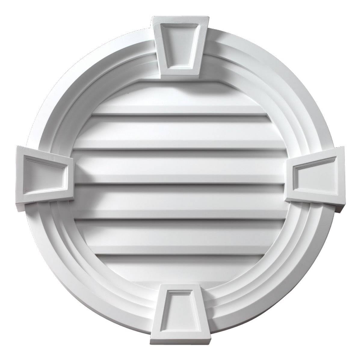 Round Louver with Decorative Trim and Keystones G78788