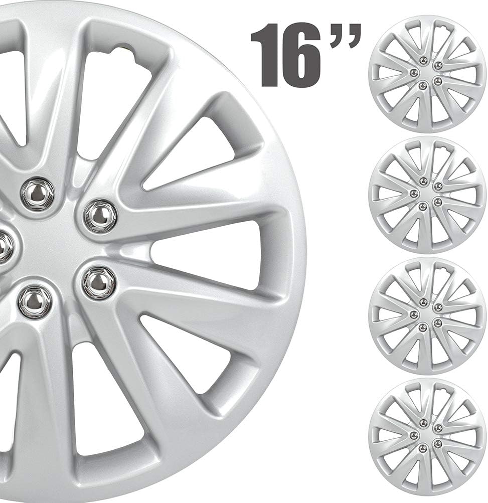4PC Set 16 inch Silver Hubcap Wheel Cover Snap On Hubcap R657841