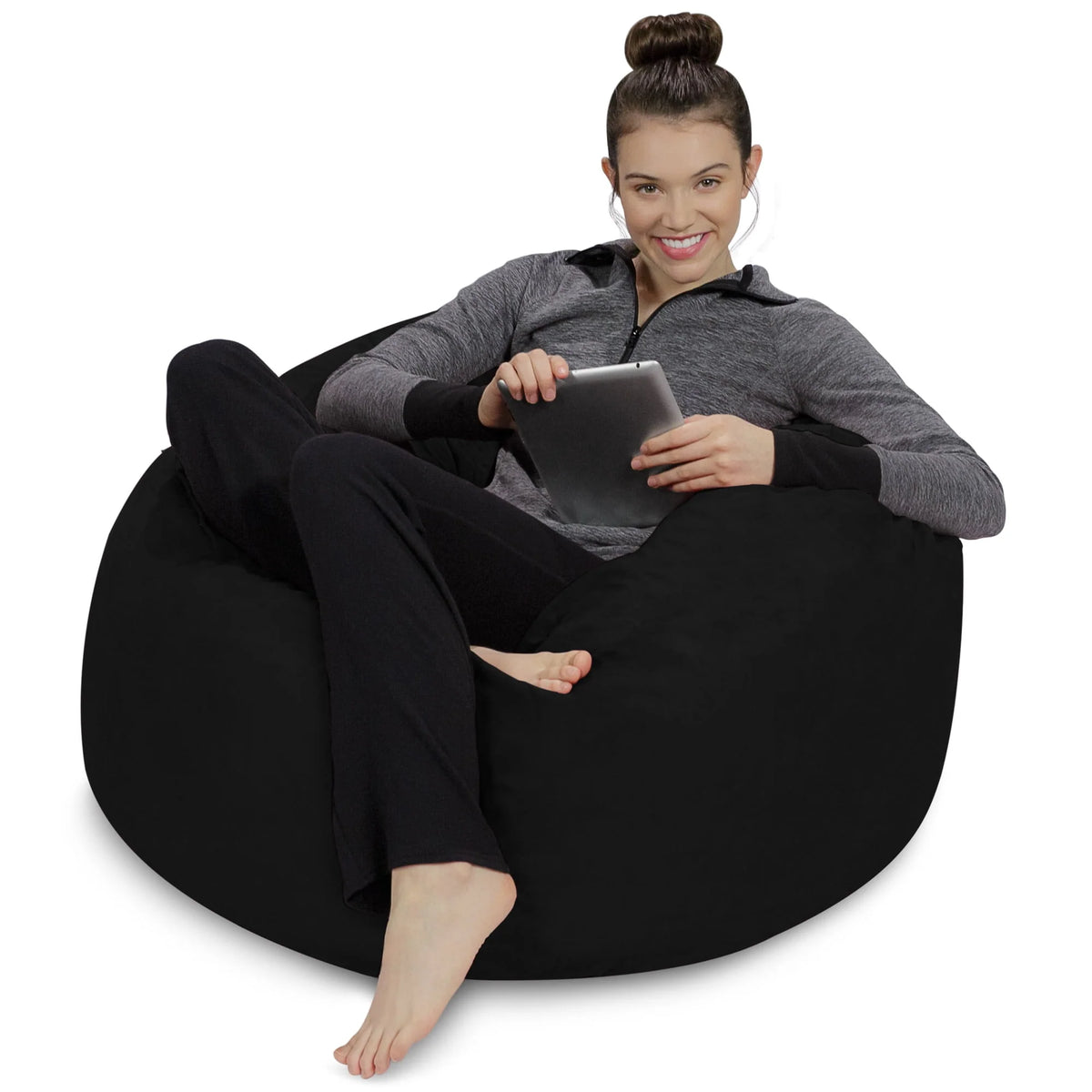 Charcoal 3 ft Memory Foam Bean Bag Chair N206