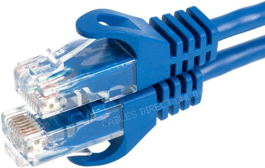 Snagless Cat5e Ethernet Patch Cable Blue 3 Feet Pack of 2 X98431